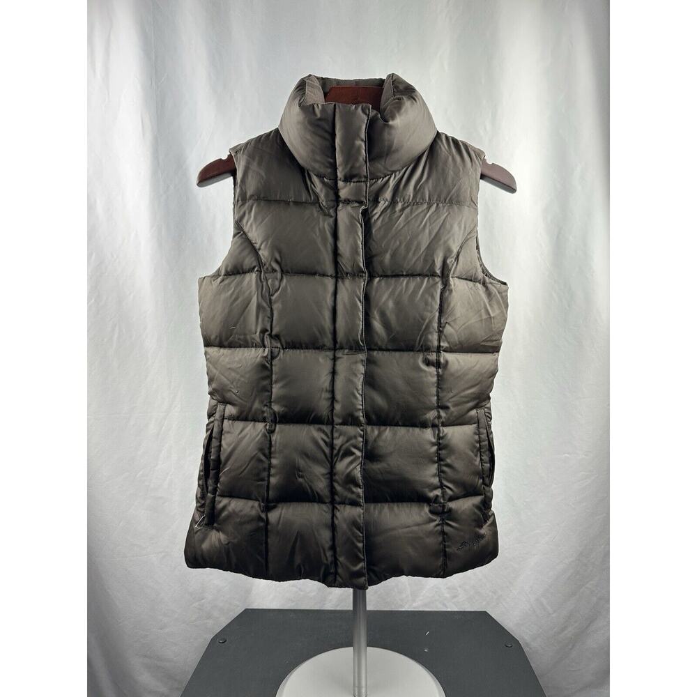 Eddie Bauer Women’s Puffer Vest Premium Quality Goose Down Brown Size XS